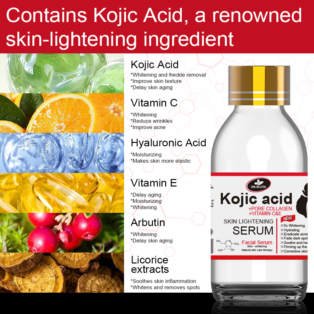 Kojic Acid Serum Skin Lightening Contains Kojic Acid Uneven Skin Tone And Dull Skinnatural Skin Care Therapy Face Serum