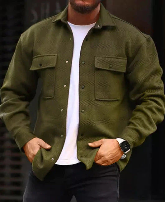 Men's Polo Work Jacket - Fashion Collar Coat