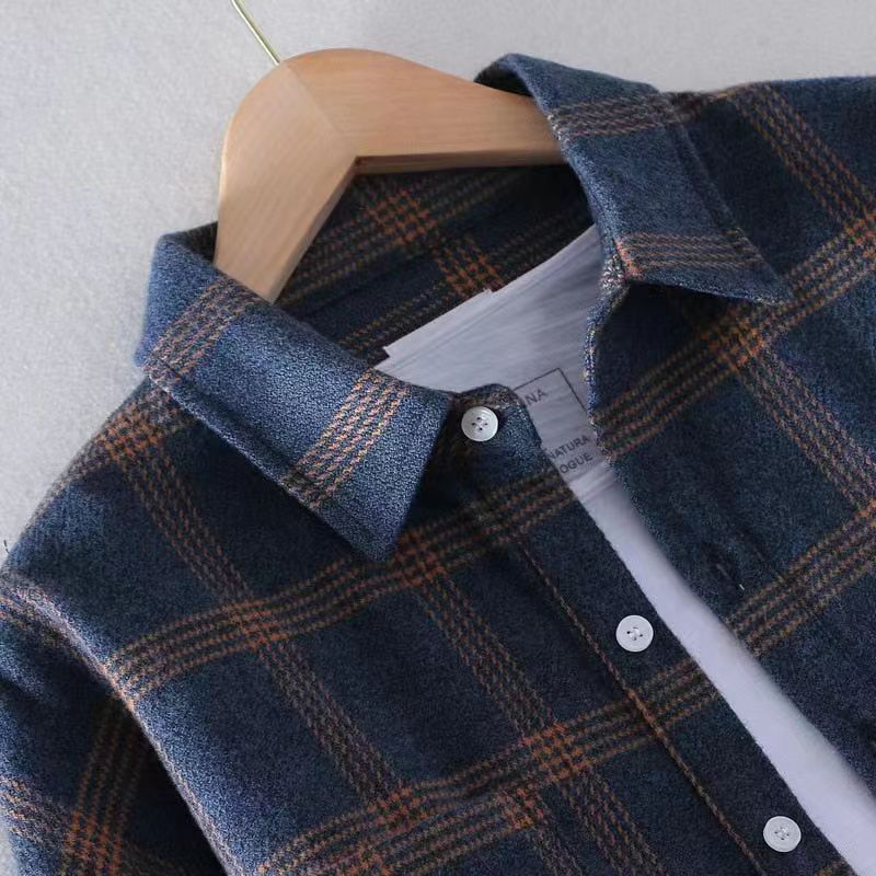 Men's Plaid Long Sleeve Shirt - Casual Button-Down