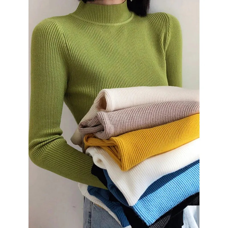 Women's Mock Neck Sweater - Vintage Knit Pullover
