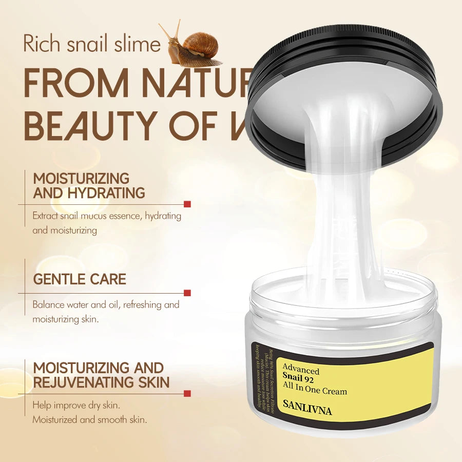 Korean Snail Mucin 92% Facial Moisturizer - Lightweight & Glowing