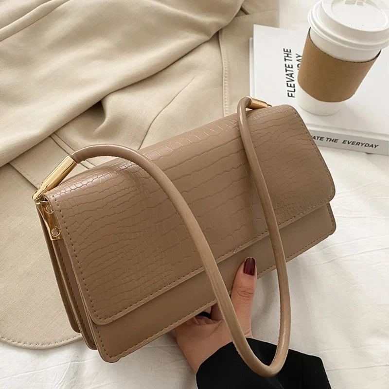 Women's Vintage Shoulder Bag - Soft PU Leather Handbag
