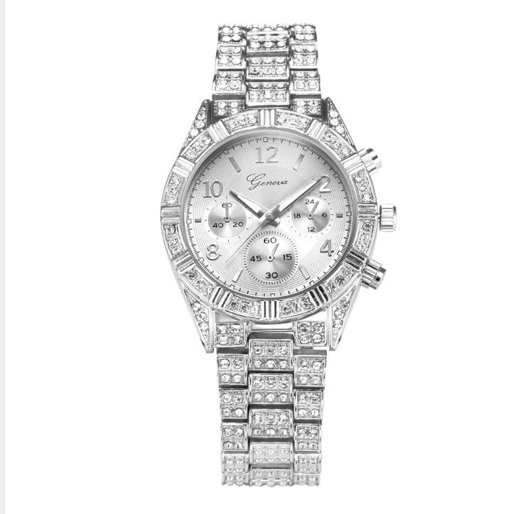 Women's Crystal Quartz Watch - Stainless Steel Bracelet