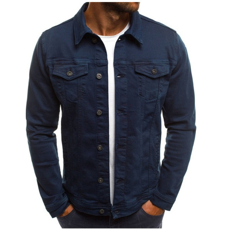 Men's Multi-Pocket Utility Jacket - Slim Fit Cargo Style