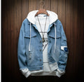 Men's Hooded Denim Jacket - Korean Style Loose Fit