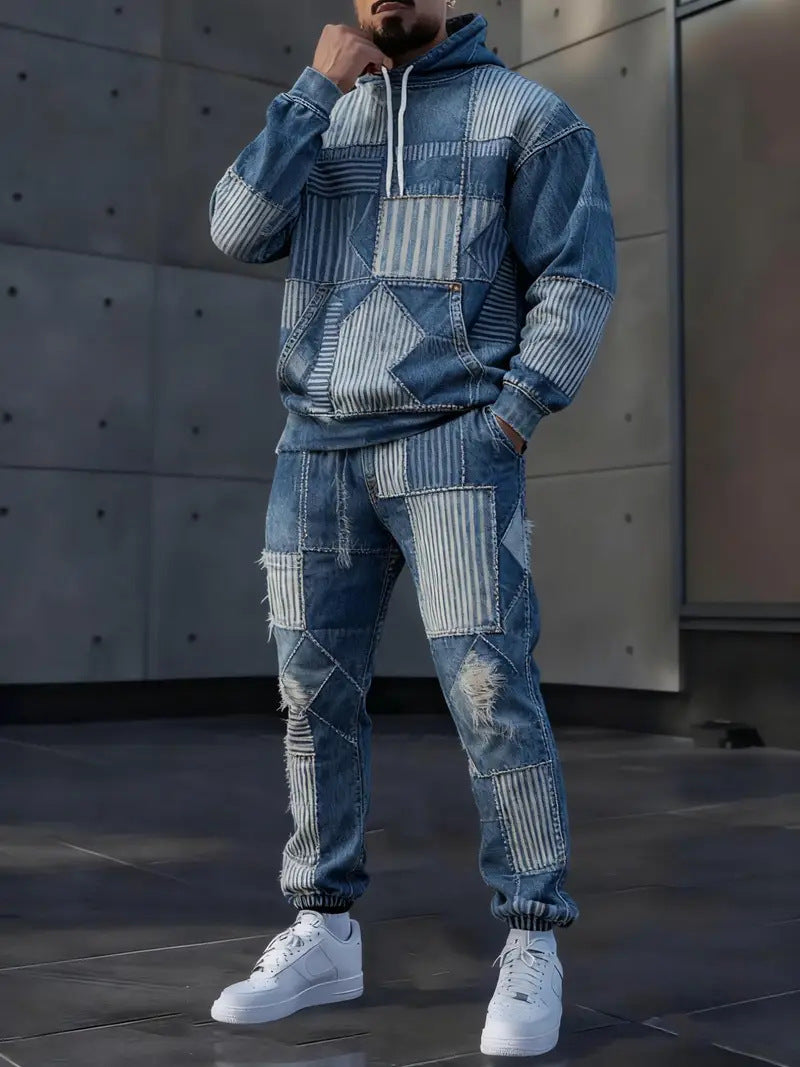 Men's 3D Print Hoodie & Pants Set - Casual Tracksuit