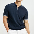 Men's Zipper Polo Shirt - Short Sleeve Lapel T-Shirt Summer Top