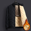 Men's Mid-Length Padded Winter Coat - Fleece-Lined Warm Cotton Jacket