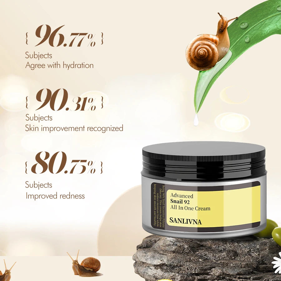 Korean Snail Mucin 92% Facial Moisturizer - Lightweight & Glowing