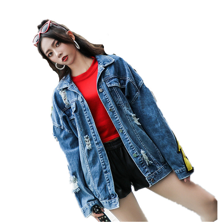 Men's Ripped Denim Jacket - Korean Style Distressed Jacket