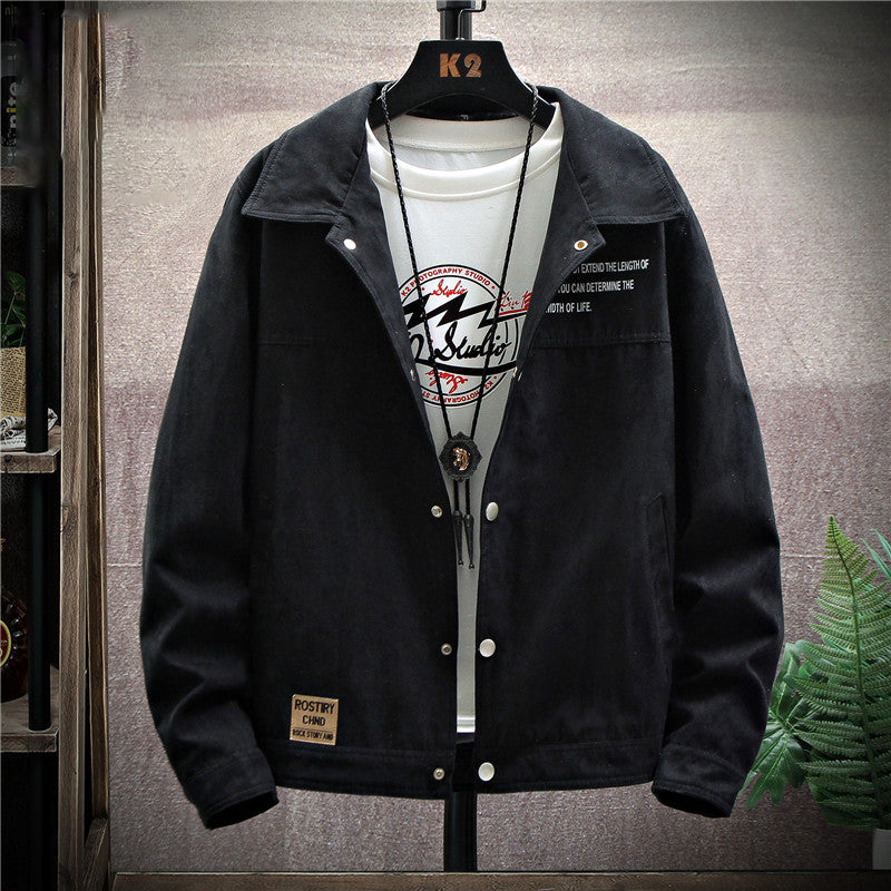 Men's Youth Denim Jacket - Polyester Casual Jacket