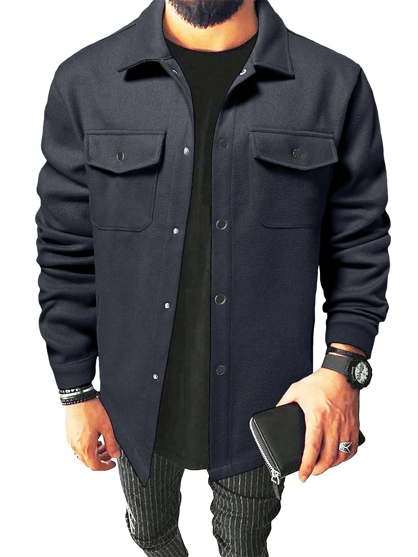 Men's Brushed Flannel Shirt - Thick Casual Button-Up