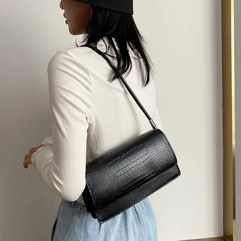 Women's Vintage Shoulder Bag - Soft PU Leather Handbag