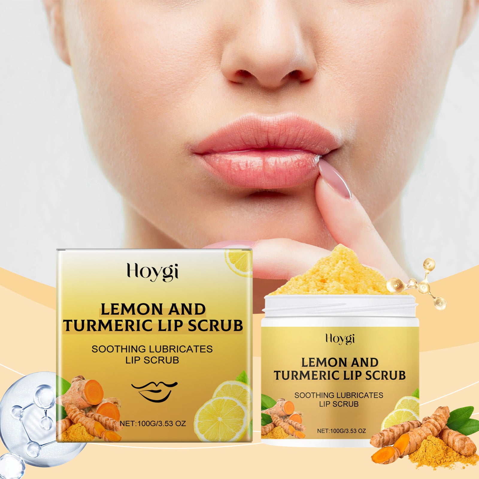 Turmeric Lemon Lip Scrub Cream Moisturizing And Drying