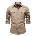 Men's Slim Fit Long Sleeve Denim Shirt — Classic Button-Up Style
