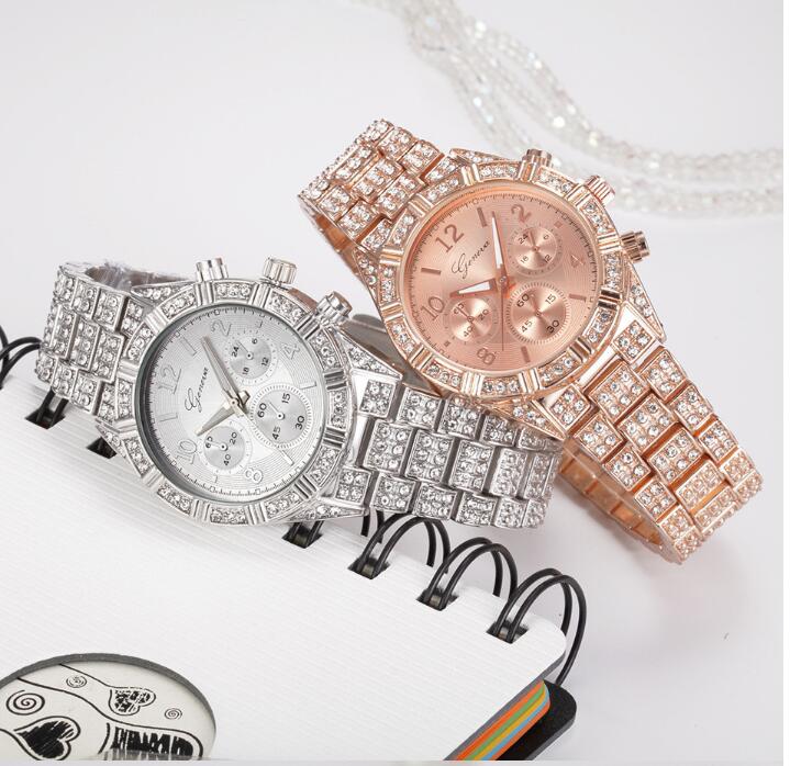 Women's Crystal Quartz Watch - Stainless Steel Bracelet