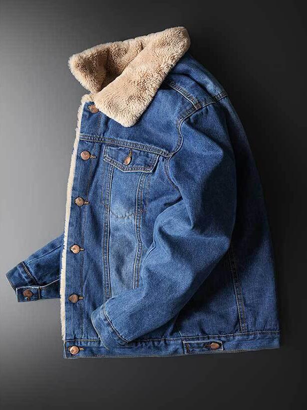 Men's Classic Denim Jacket - Thick Winter Casual Fit