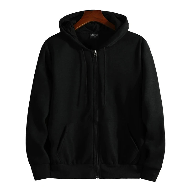Men's Zipper Hoodie - Long Sleeve Casual Sweatshirt