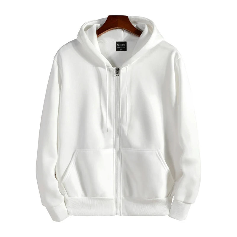 Men's Zipper Hoodie - Long Sleeve Casual Sweatshirt