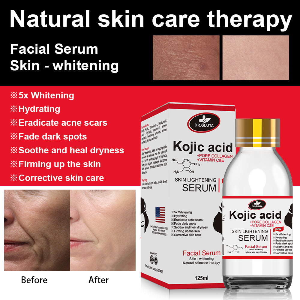 Kojic Acid Serum Skin Lightening Contains Kojic Acid Uneven Skin Tone And Dull Skinnatural Skin Care Therapy Face Serum