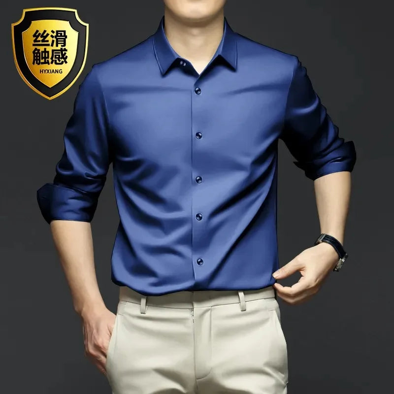Men's Non-Iron Dress Shirt - Wrinkle Resistant Business Long Sleeve