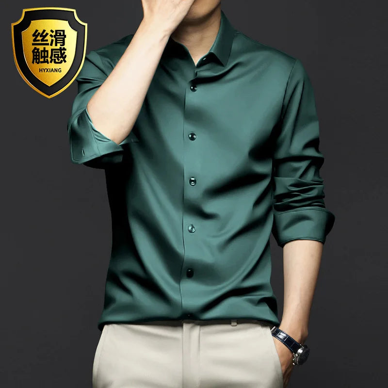 Men's Non-Iron Dress Shirt - Wrinkle Resistant Business Long Sleeve