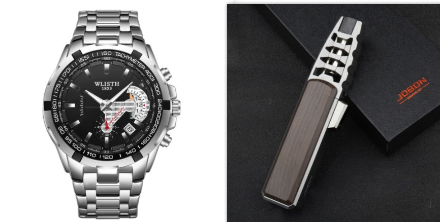 Men's Waterproof Sports Watch - Stainless Steel Quartz