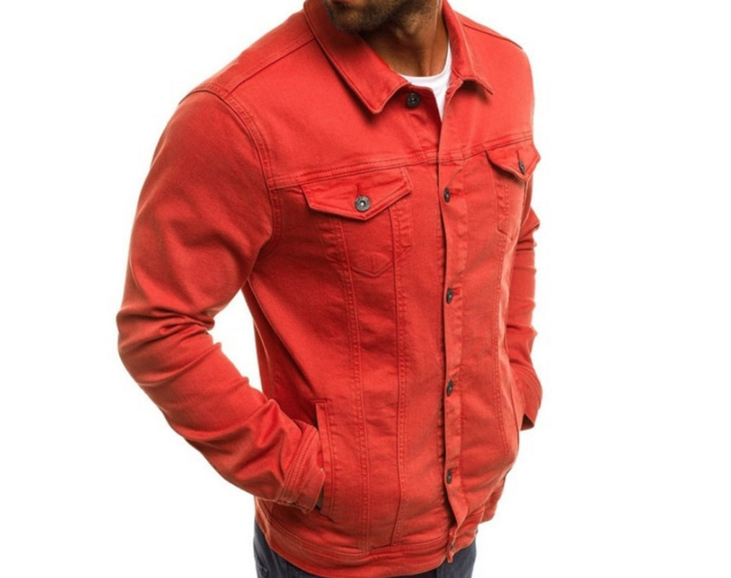 Men's Multi-Pocket Utility Jacket - Slim Fit Cargo Style