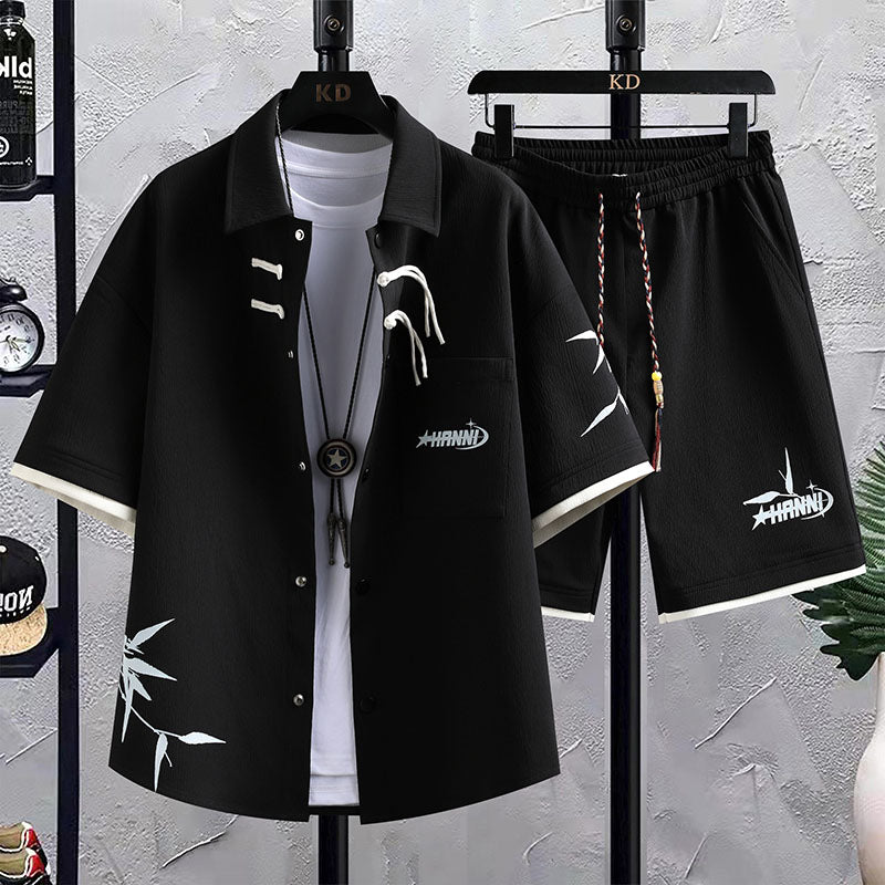 Men's Chinese Style Summer Shirt & Shorts Set — Casual Sports 2-Piece