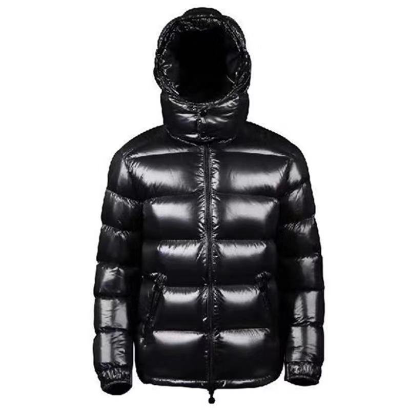 Women's Short Shiny Duck Down Jacket - Pure Color Puffer Coat