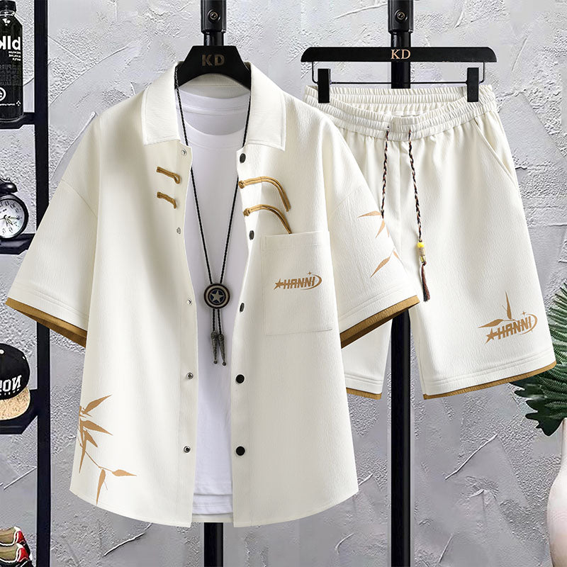 Men's Chinese Style Summer Shirt & Shorts Set — Casual Sports 2-Piece