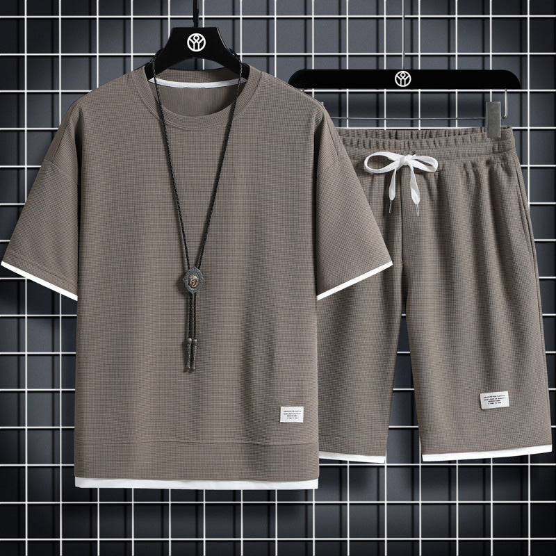 Men's Summer Short-sleeve T-shirt & Shorts Set — Casual Exercise Outfit