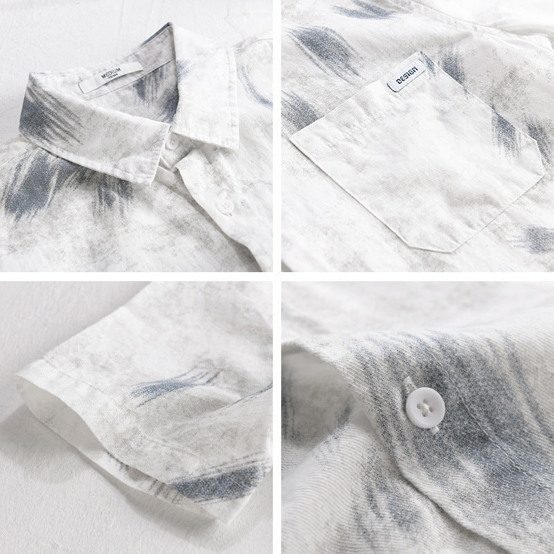 Summer Menswear Simple Printed All-matching Short Sleeve