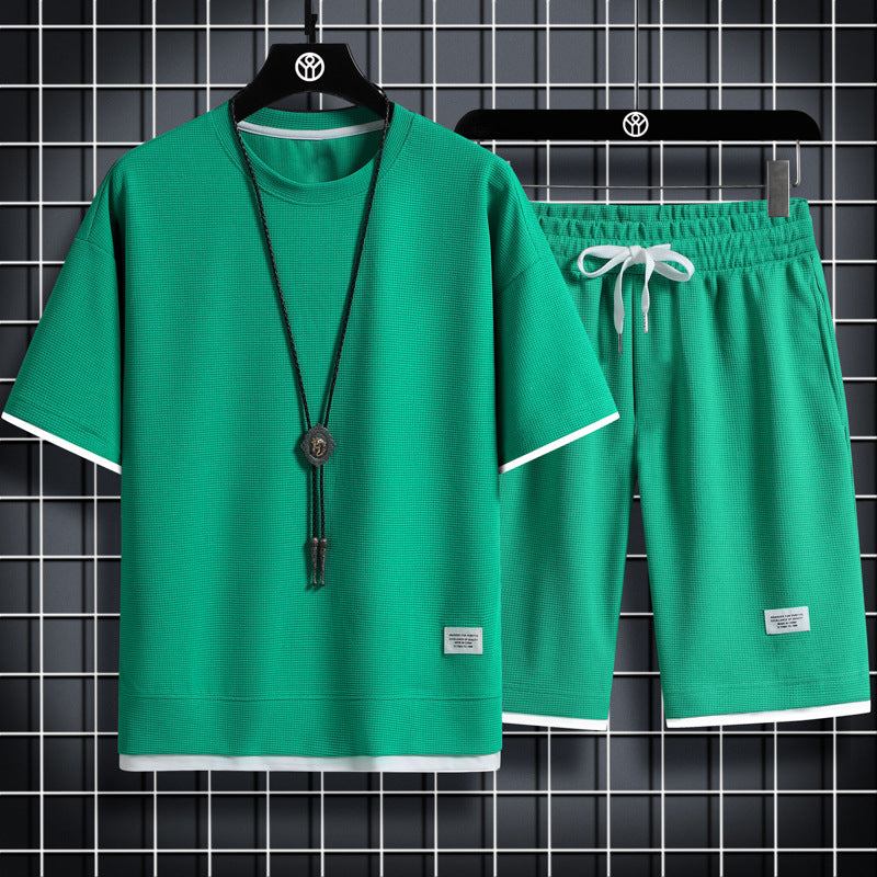 Men's Summer Short-sleeve T-shirt & Shorts Set — Casual Exercise Outfit