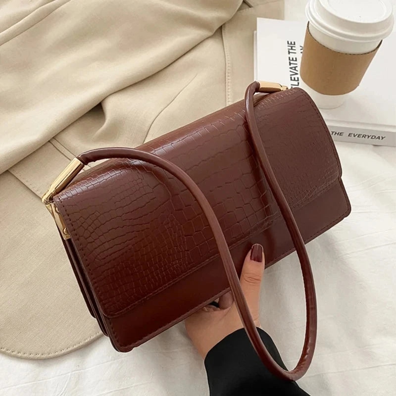 Women's Vintage Shoulder Bag - Soft PU Leather Handbag
