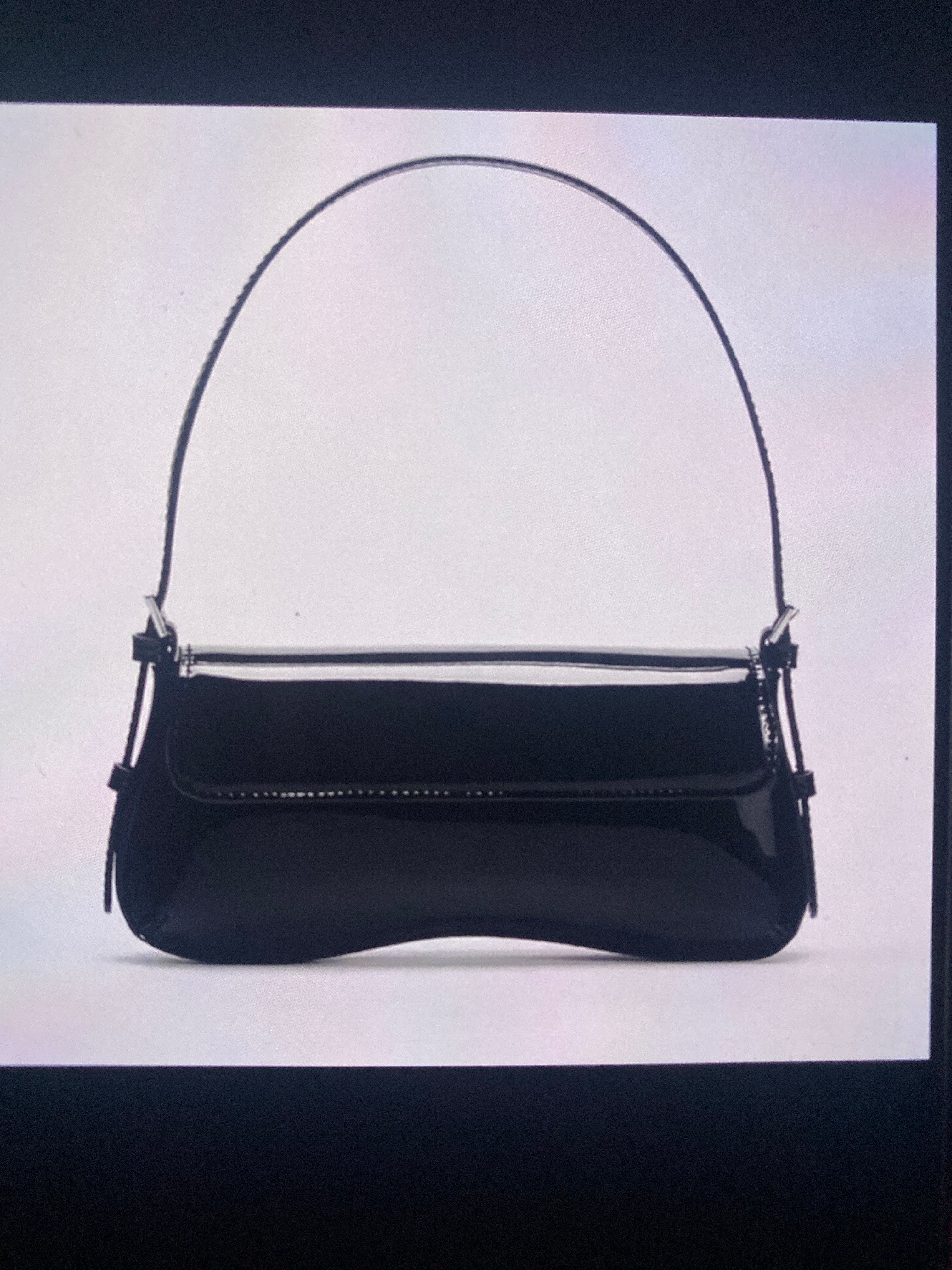 Women's Patent Leather Baguette Shoulder Bag