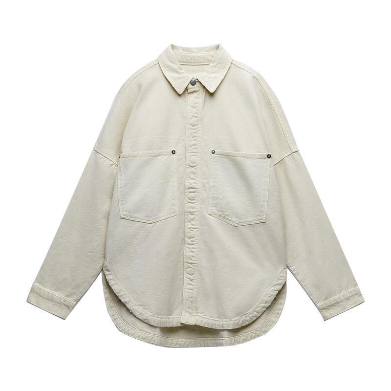 Women's Versatile Light-Blue Denim Shirt Jacket - Cotton Commuter