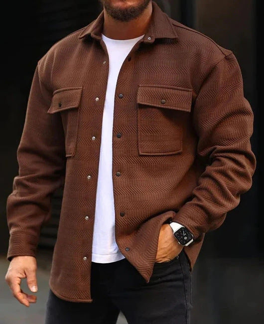 Men's Polo Work Jacket - Fashion Collar Coat