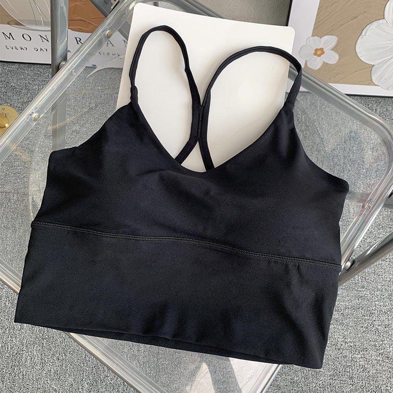 Women's Slim Shoulder Strap Solid Color Yoga Sports Vest