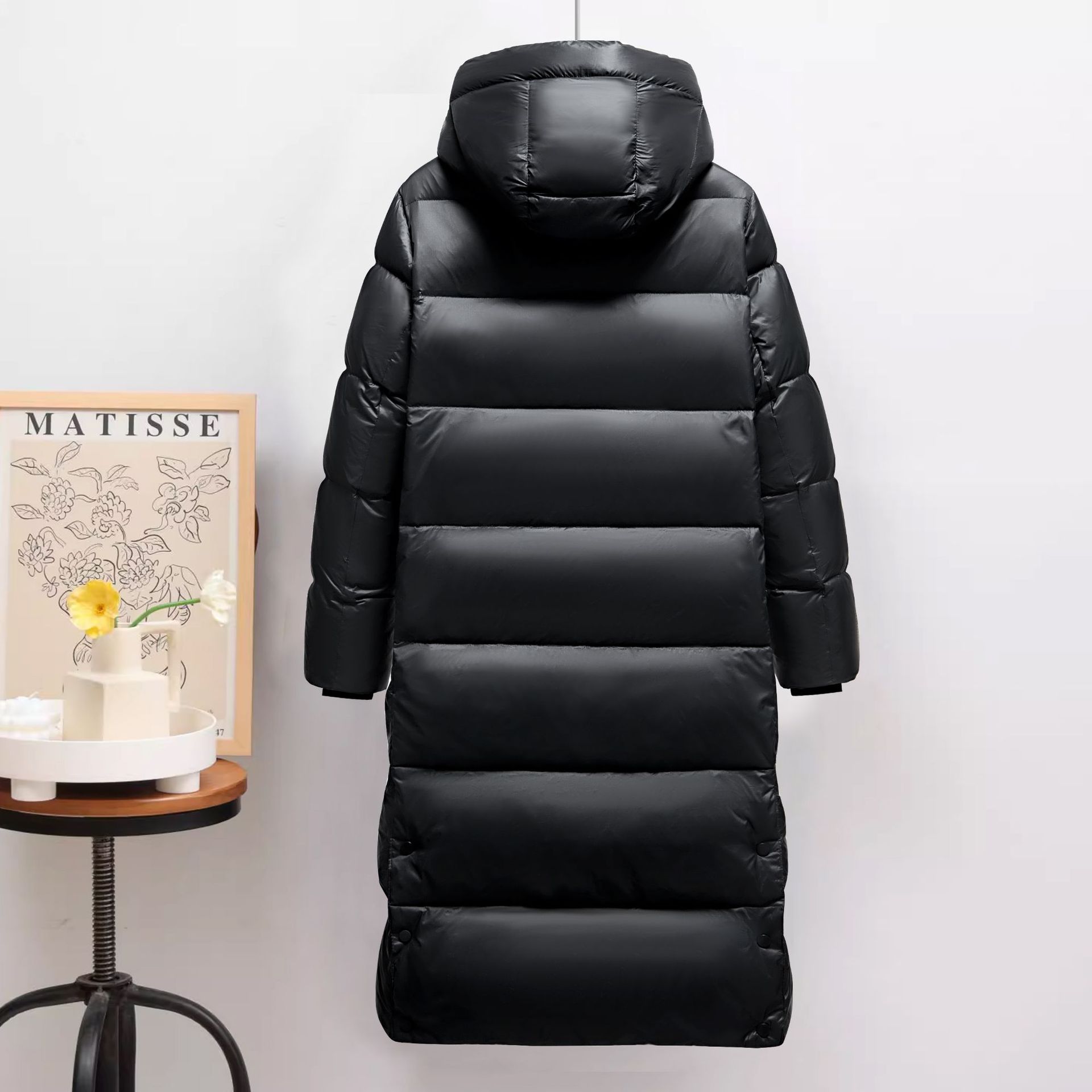 Men's White Duck Down Jacket - Thick Hooded Winter Puffer Coat