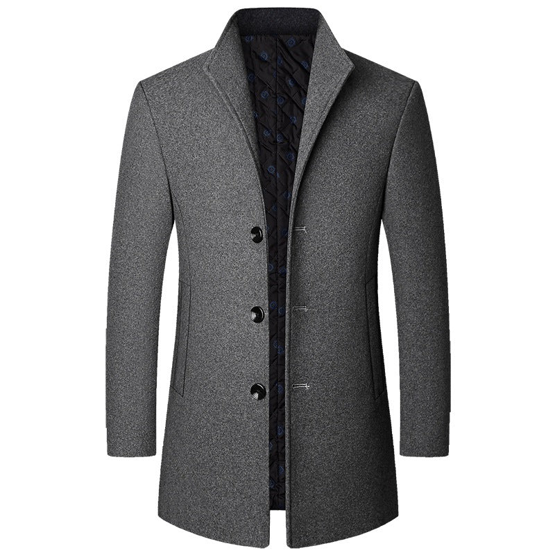 Men's Woolen Coat - Autumn Winter Casual Business Style Jacket