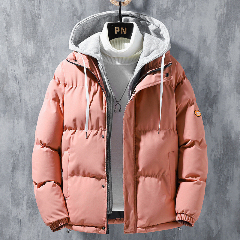 Men's Hooded Winter Jacket - Windproof Thickened Cotton Coat
