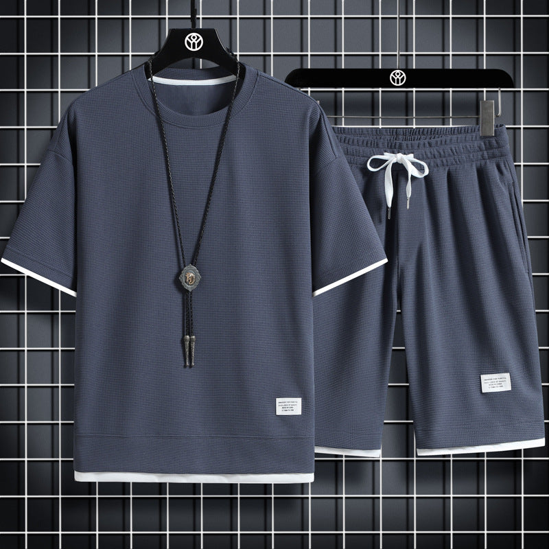 Men's Summer Short-sleeve T-shirt & Shorts Set — Casual Exercise Outfit