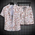 Men's Summer Beach Quick-dry 2-Piece Set — Floral Shirt & Shorts