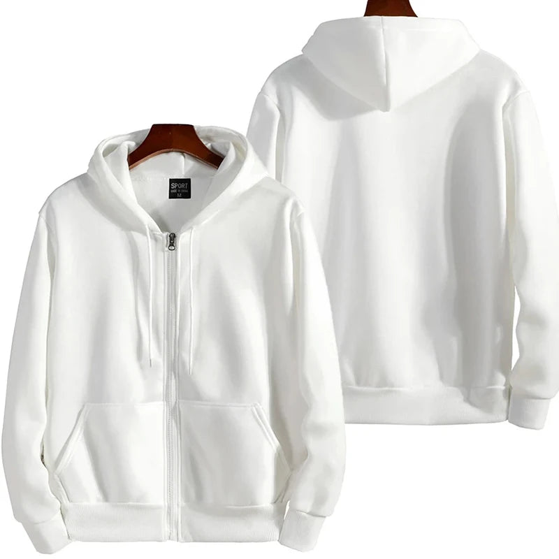 Men's Zipper Hoodie - Long Sleeve Casual Sweatshirt