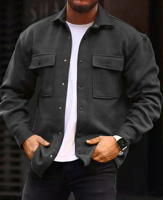 Men's Polo Work Jacket - Fashion Collar Coat