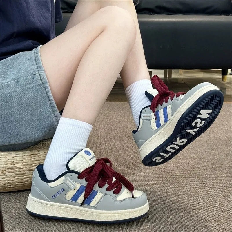 Unisex Y2K Skateboard Sneakers - Retro Lightweight Skate Shoes