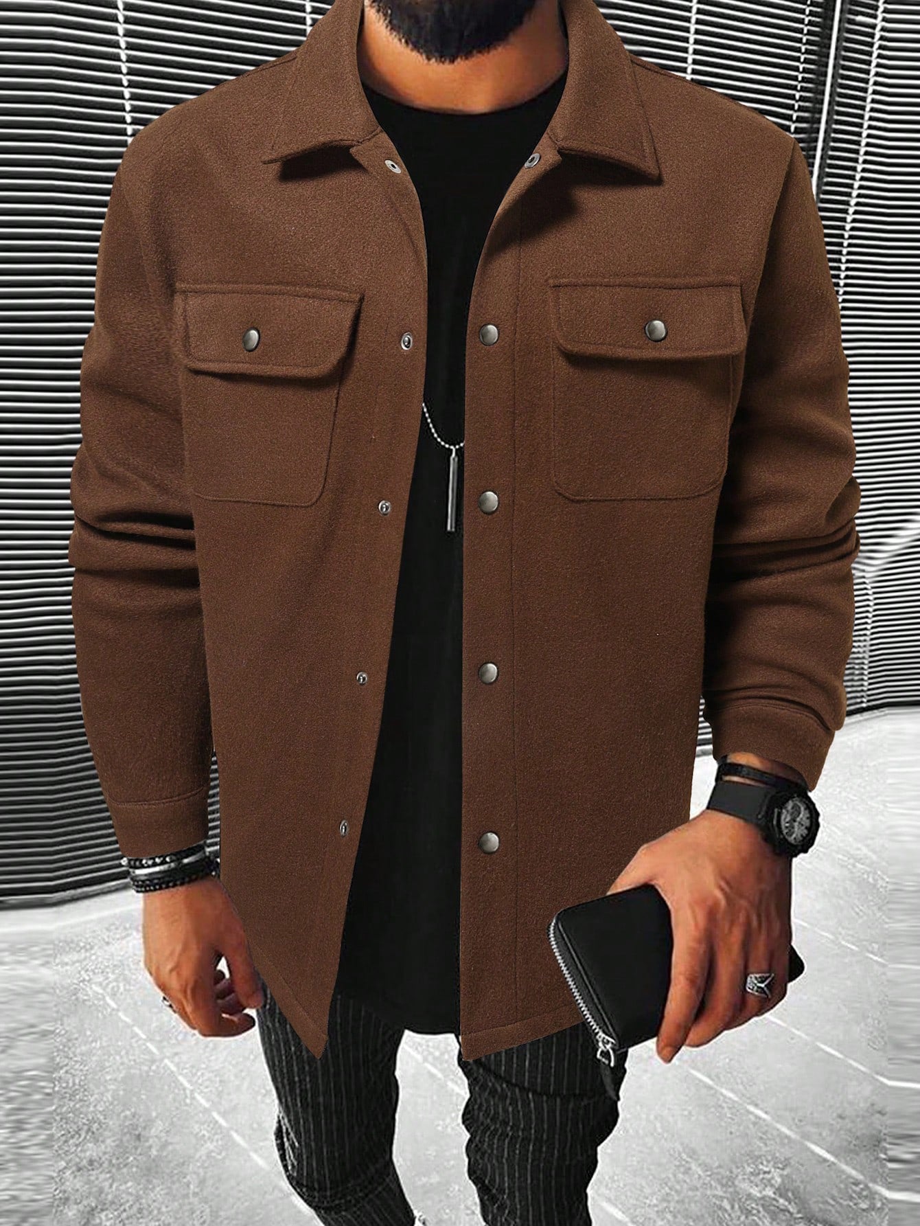 Men's Brushed Flannel Shirt - Thick Casual Button-Up