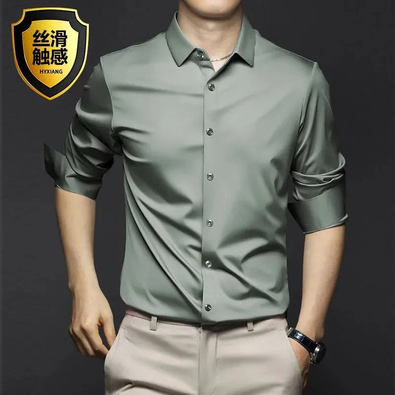 Men's Non-Iron Dress Shirt - Wrinkle Resistant Business Long Sleeve