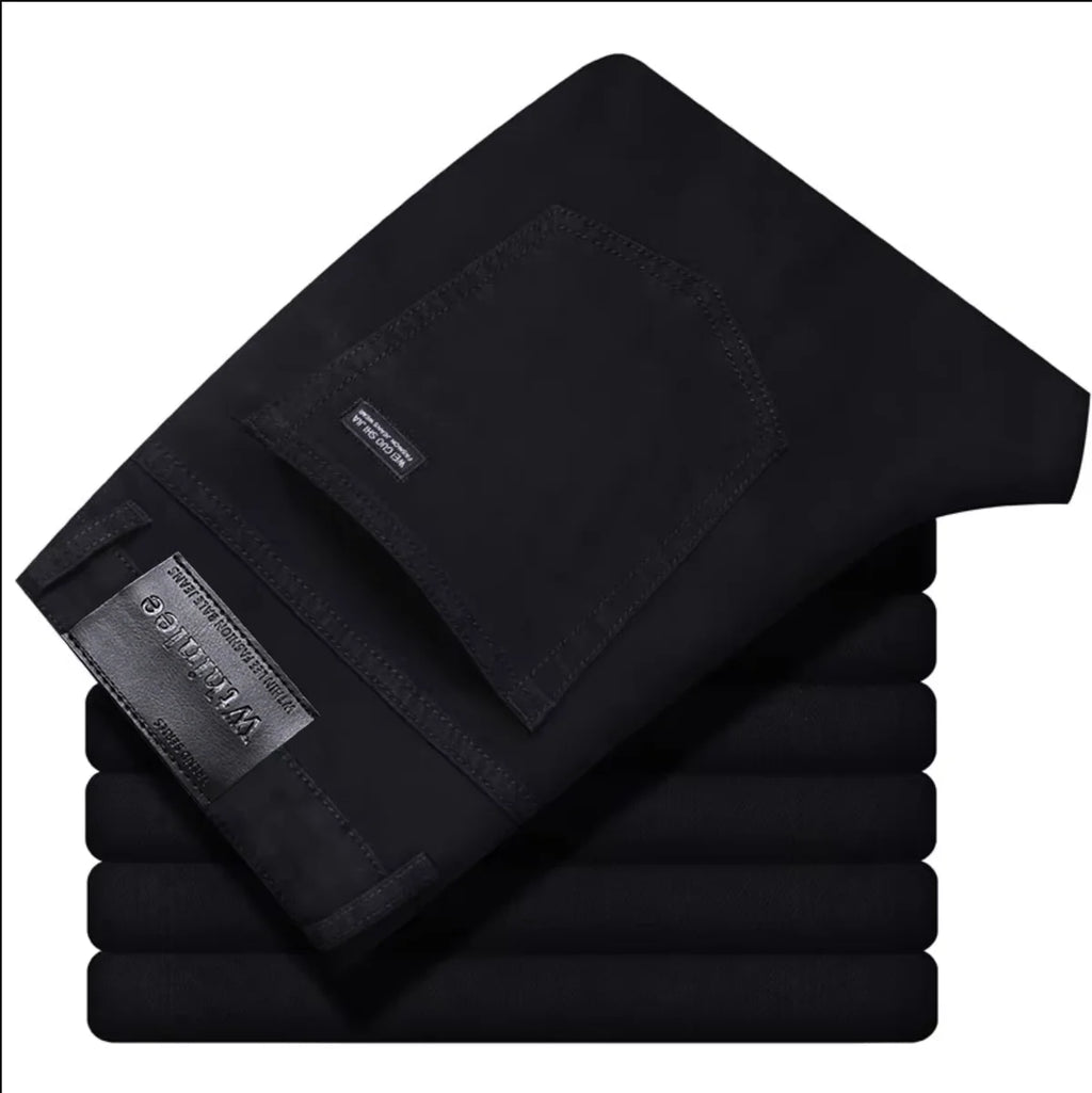 2026 New Style Business Men's Jeans Casual Straight Stretch Fashion Classic Blue Black Work Pant Denim Trousers Male Clothing